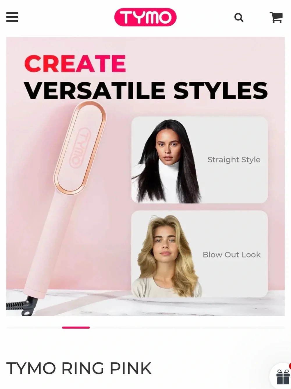 Tymo Ring Pink Hair Styling Iron - Pink